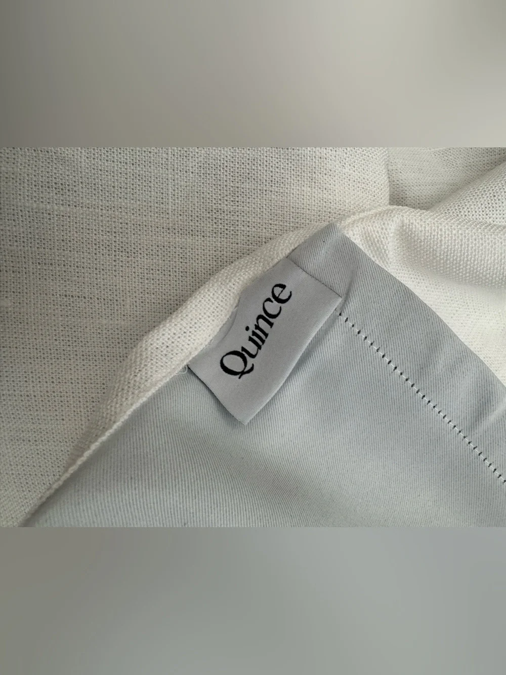 Quince Heavyweight European Linen Room Darkening Curtain - size: 48 x 84 - white